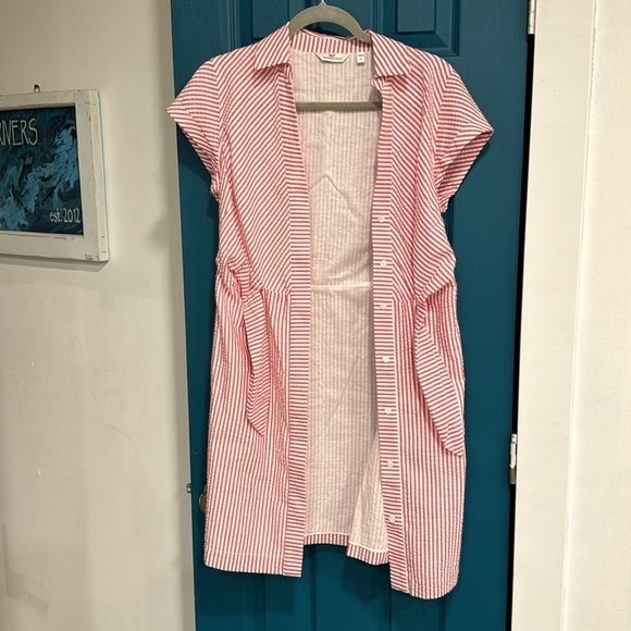 Vineyard Vines seersucker tie front striped dress - 6 - Picture 10 of 10